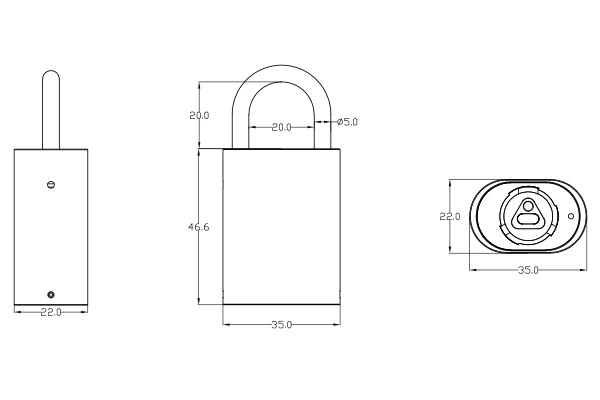 vanma smart padlock L35 dimensions