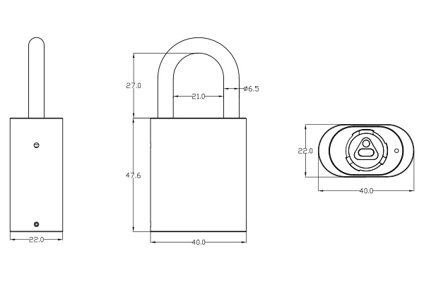 Padlock L40 dimensions