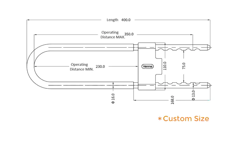 vanma smart u-type lock 2000c-u01 dimensions